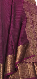 Purple Kanjeevaram Handloom Pure Silk Saree - Luxurion World