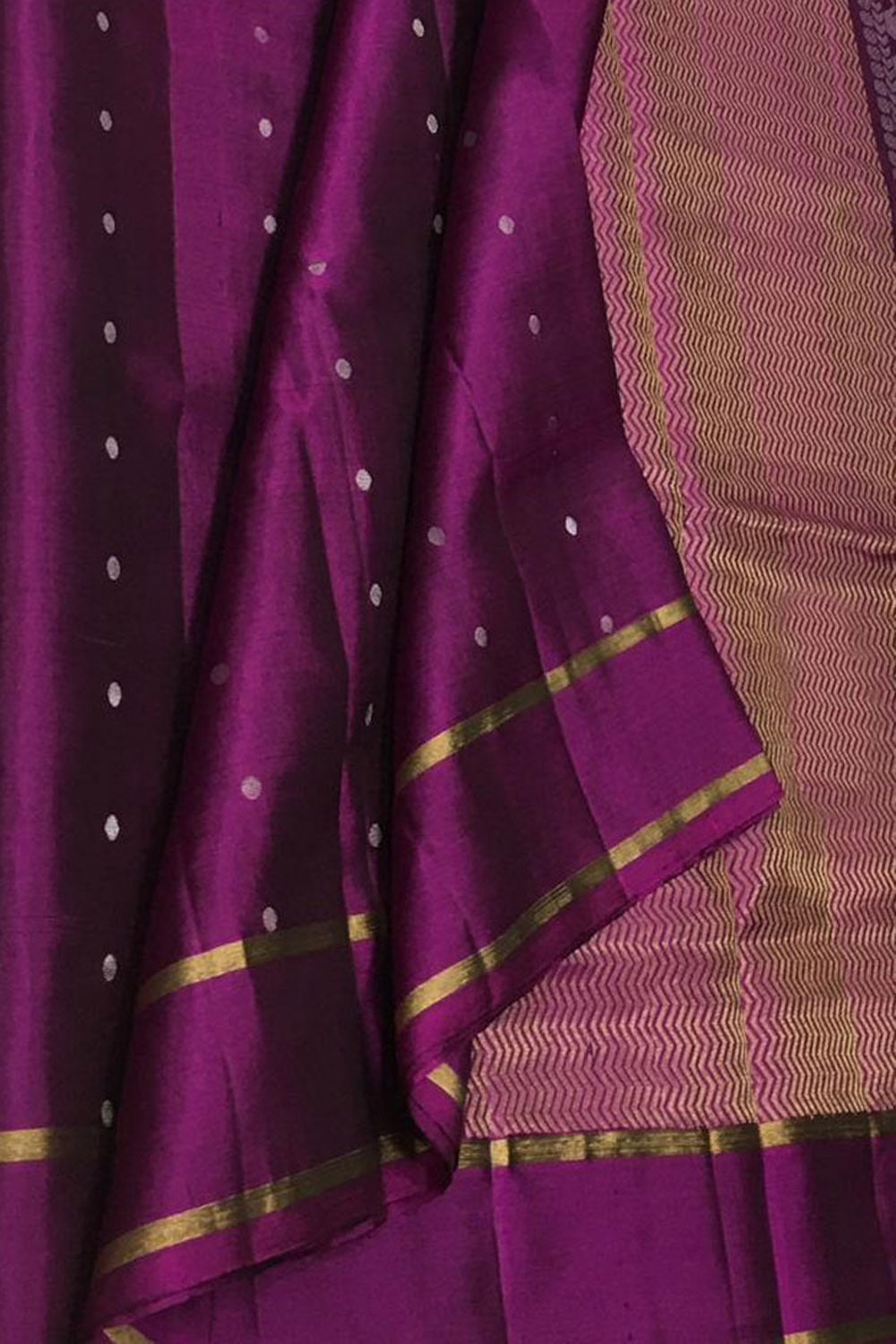 Purple Kanjeevaram Handloom Pure Silk Saree - Luxurion World
