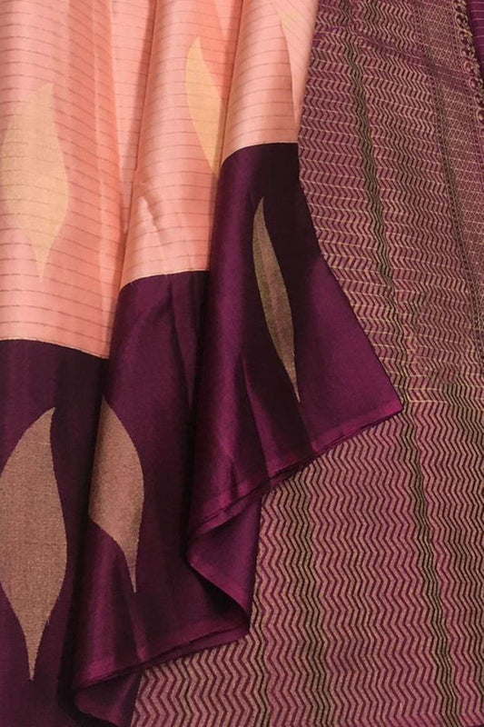 Pink Kanjeevaram Handloom Pure Silk Saree - Luxurion World