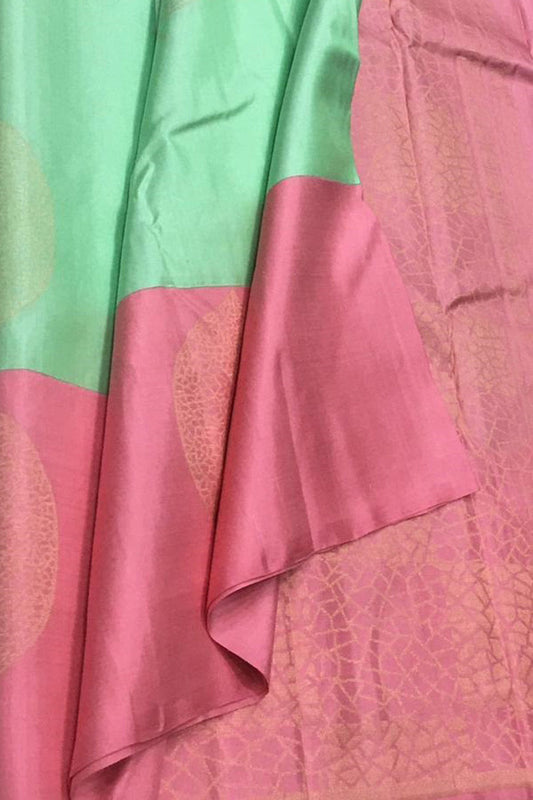 Blue Kanjeevaram Handloom Pure Silk Saree - Luxurion World