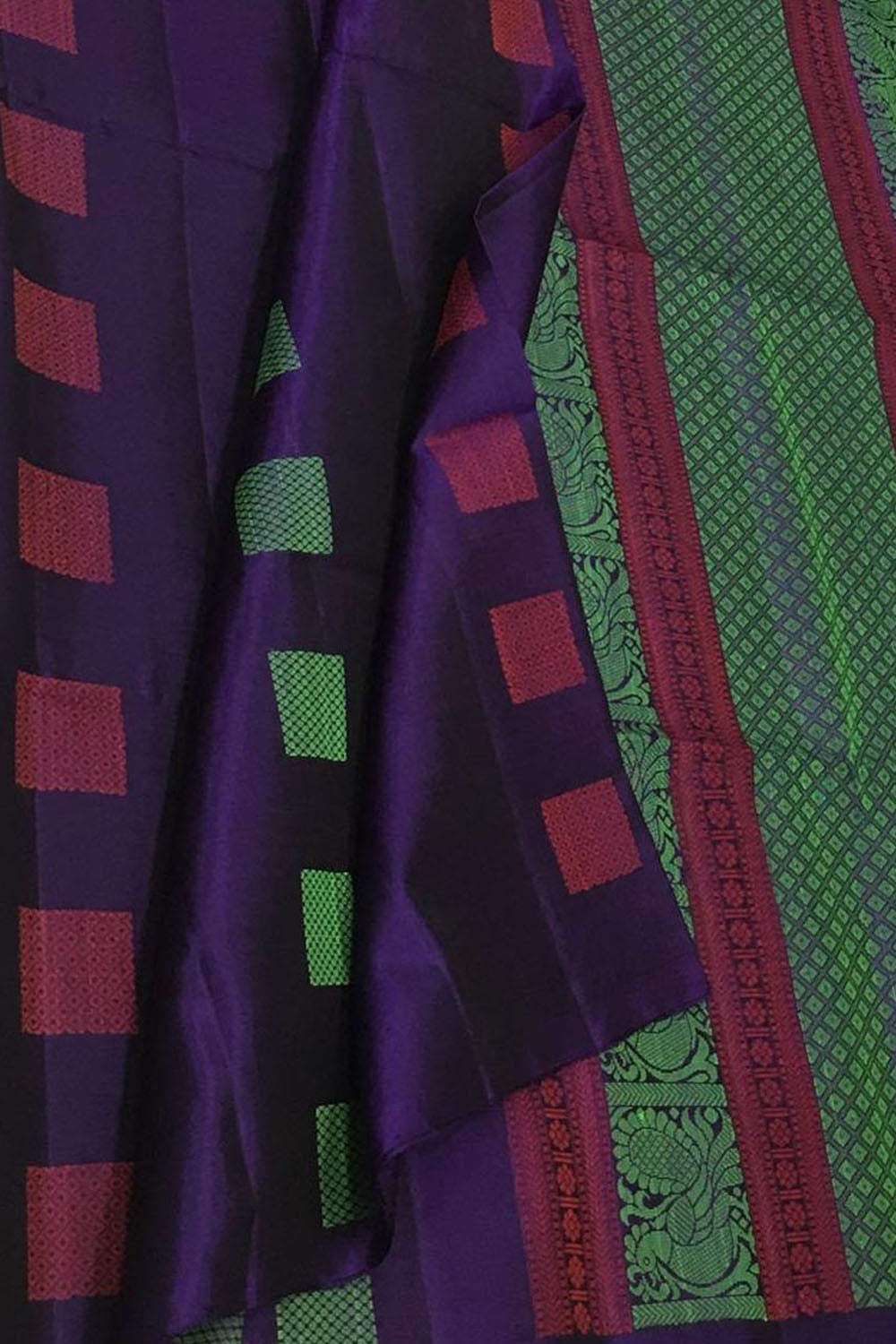 Purple Kanjeevaram Handloom Pure Silk Saree - Luxurion World
