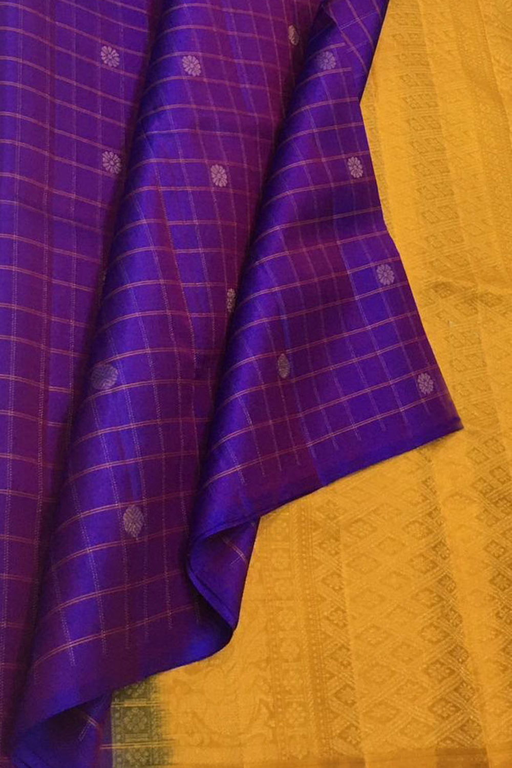 Purple Kanjeevaram Handloom Pure Silk Saree - Luxurion World