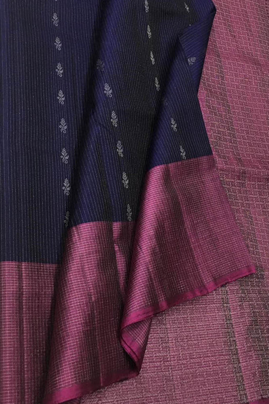 Exquisite Blue Kanjeevaram Handloom Pure Silk Saree: Timeless Elegance - Luxurion World