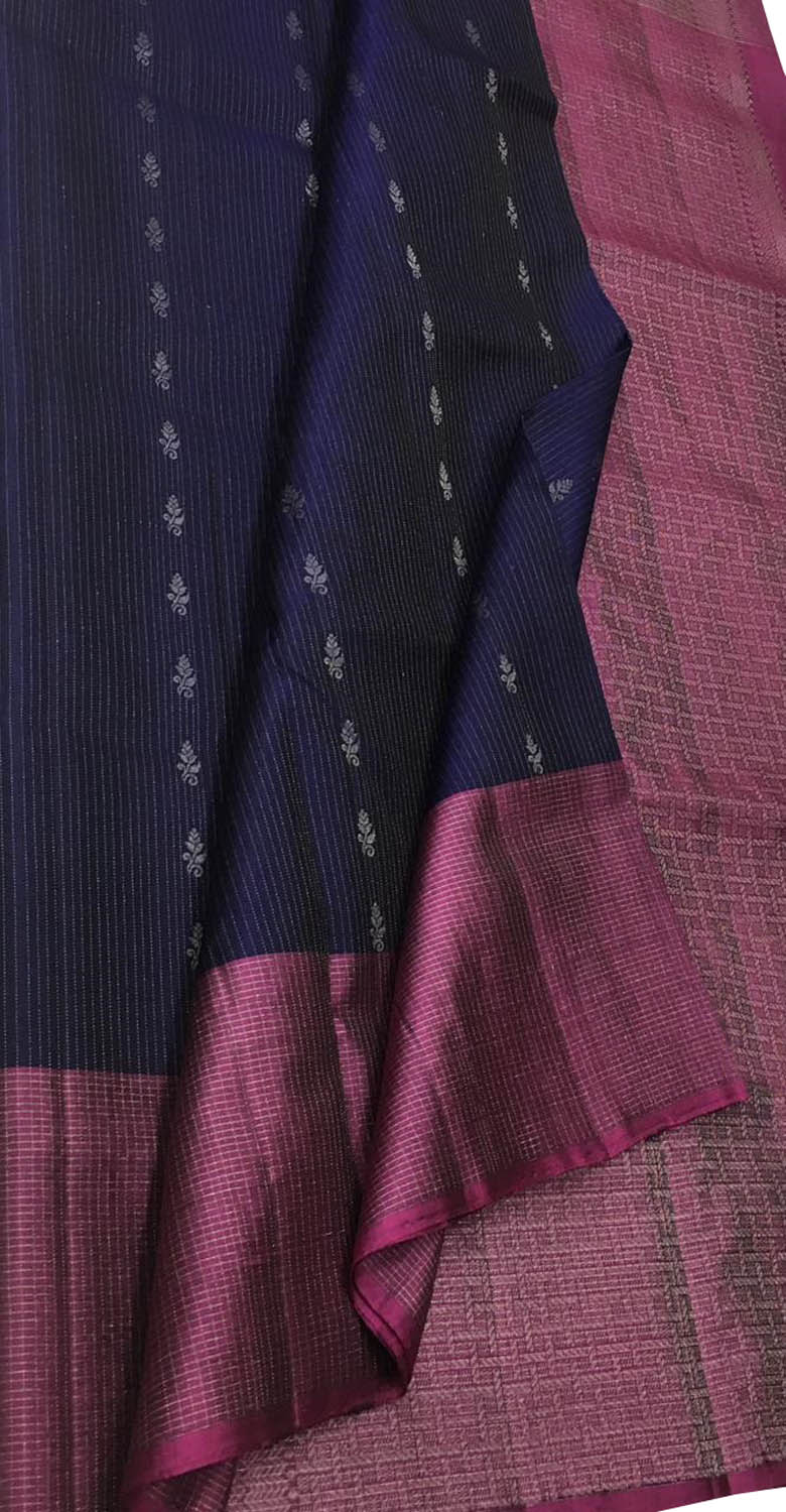 Exquisite Blue Kanjeevaram Handloom Pure Silk Saree: Timeless Elegance - Luxurion World