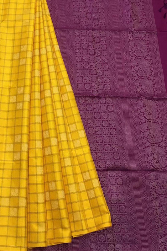 Exquisite Yellow Kanjeevaram Handloom Pure Silk Saree: A Timeless Elegance - Luxurion World