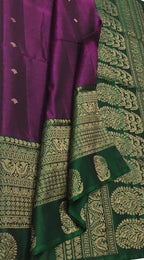 Exquisite Purple Kanjeevaram Handloom Pure Silk Saree: Timeless Elegance - Luxurion World