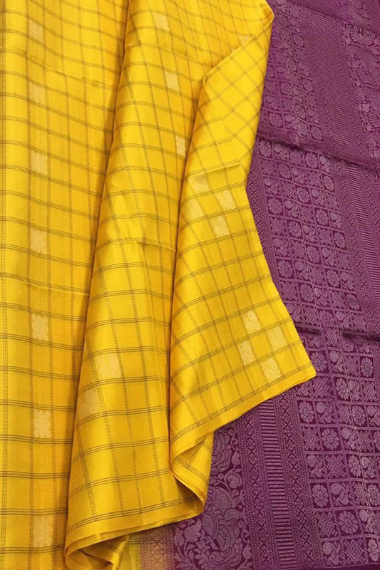 Exquisite Yellow Kanjeevaram Handloom Pure Silk Saree: Timeless Elegance - Luxurion World