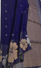 Exquisite Blue Kanjeevaram Handloom Pure Silk Saree: Timeless Elegance - Luxurion World