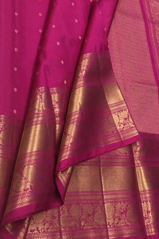 Exquisite Pink Kanjeevaram Handloom Pure Silk Saree: Timeless Elegance - Luxurion World
