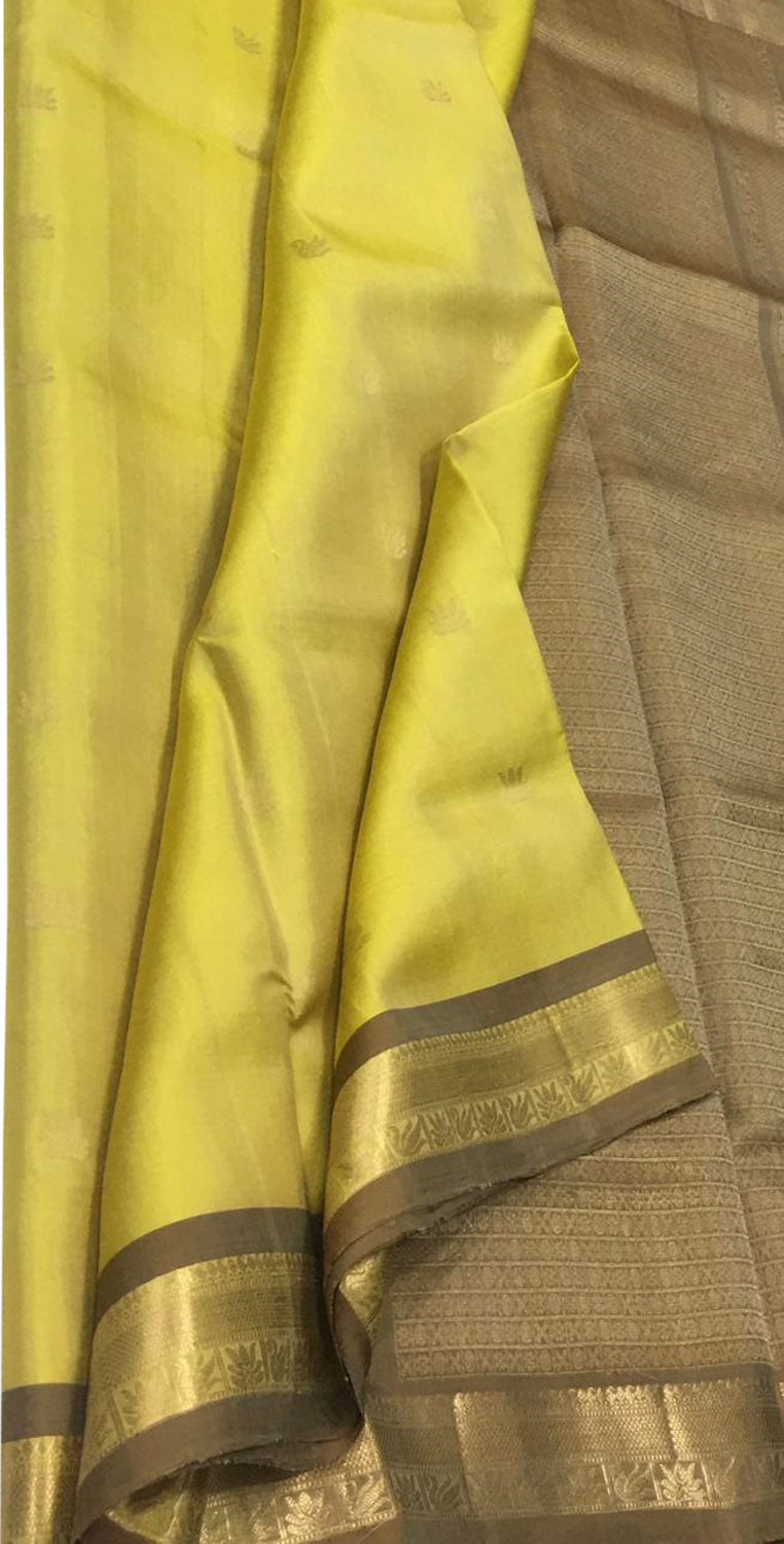Yellow Kanjeevaram Handloom Silk Saree - Pure Elegance - Luxurion World