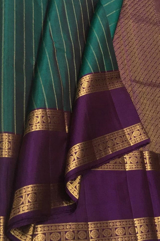 Exquisite Green Kanjeevaram Pure Silk Saree