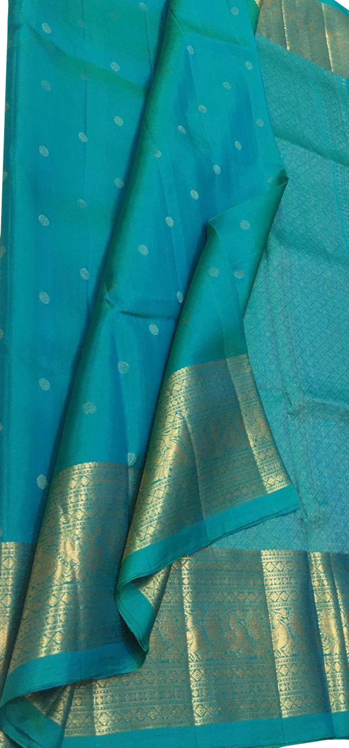 Exquisite Blue Kanjeevaram Handloom Silk Saree - Luxurion World