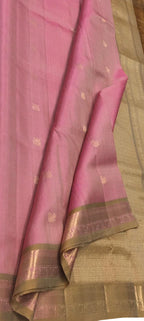 Exquisite Pink Kanjeevaram Handloom Silk Saree - Luxurion World