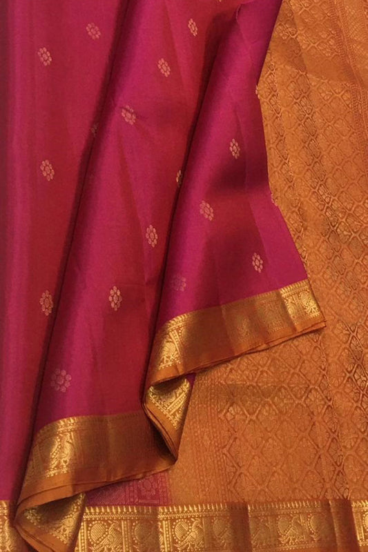 Exquisite Pink Kanjeevaram Handloom Silk Saree - Luxurion World