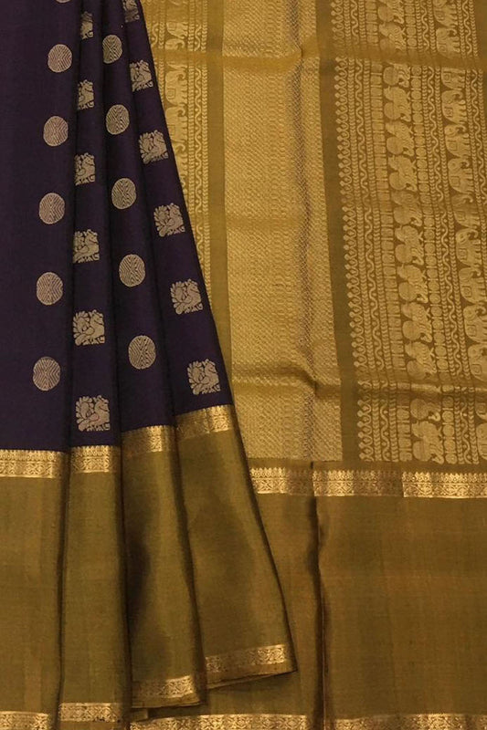 Exquisite Purple Kanjeevaram Silk Saree - Handloom Beauty - Luxurion World