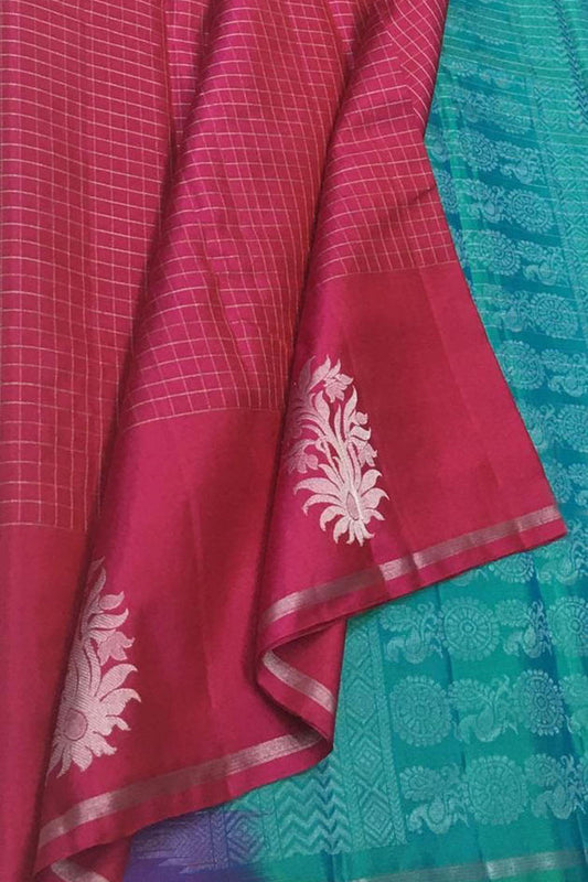 Exquisite Pink Kanjeevaram Handloom Silk Saree - Luxurion World
