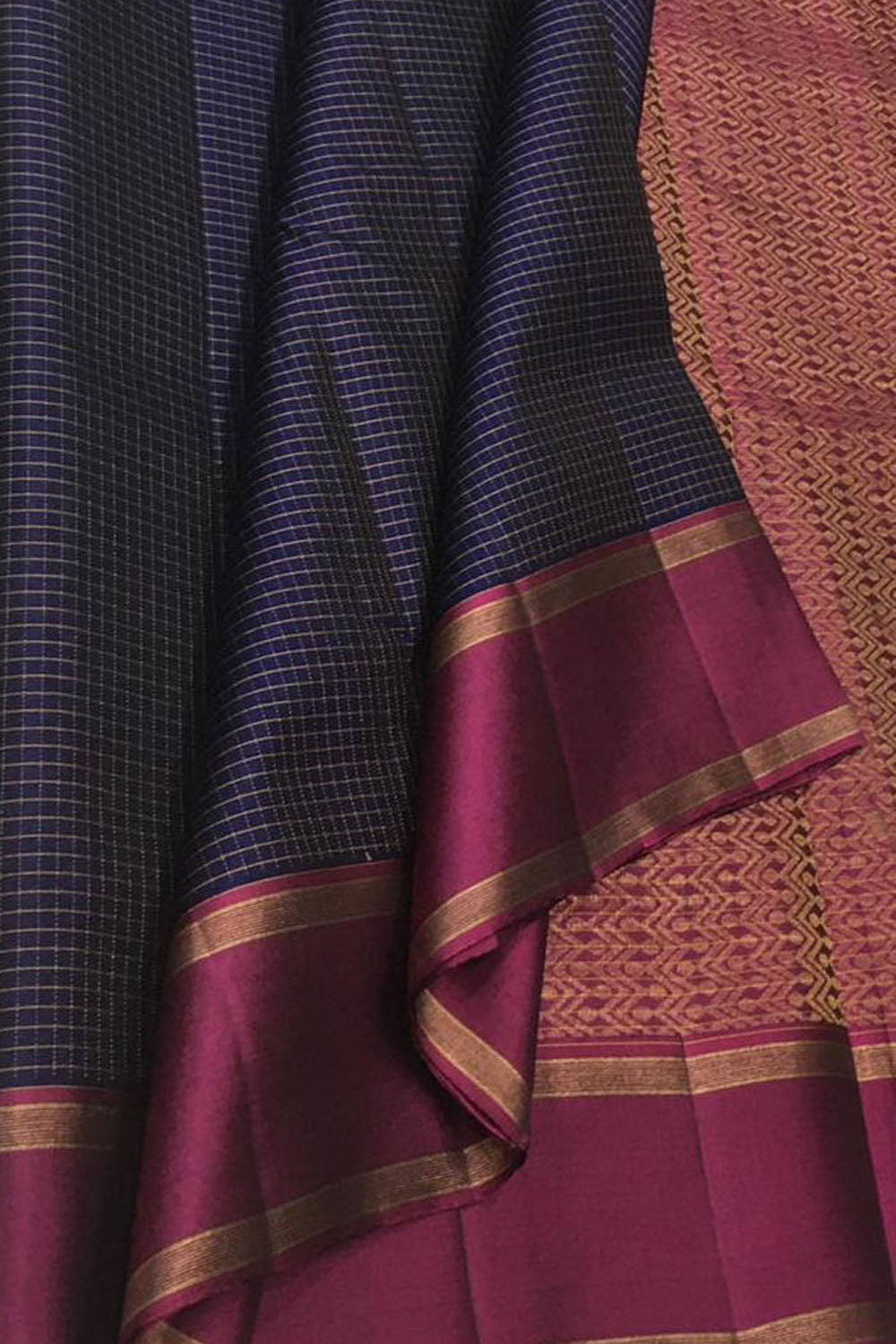 Royal Blue Kanjeevaram Silk Saree - Handloom Pure Elegance - Luxurion World