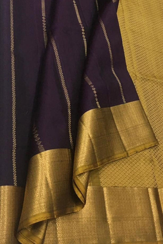 Elegant Purple Pure Silk Kanjeevaram Saree - Luxurion World