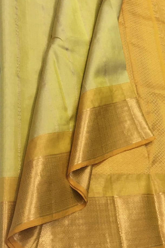Yellow Kanjeevaram Handloom Pure Silk Saree - Pure Elegance