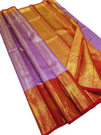 Purple Kanjeevaram Handloom Pure Silk Saree - Luxurion World