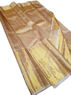 Golden Kanjeevaram Handloom Pure Silk Saree - Luxurion World