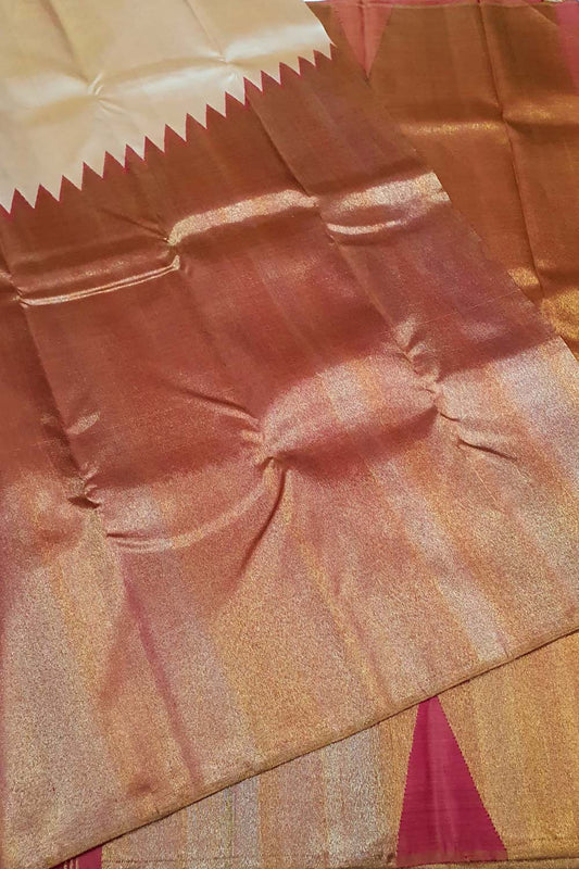Pastel Kanjeevaram Handloom Pure Silk Saree - Luxurion World