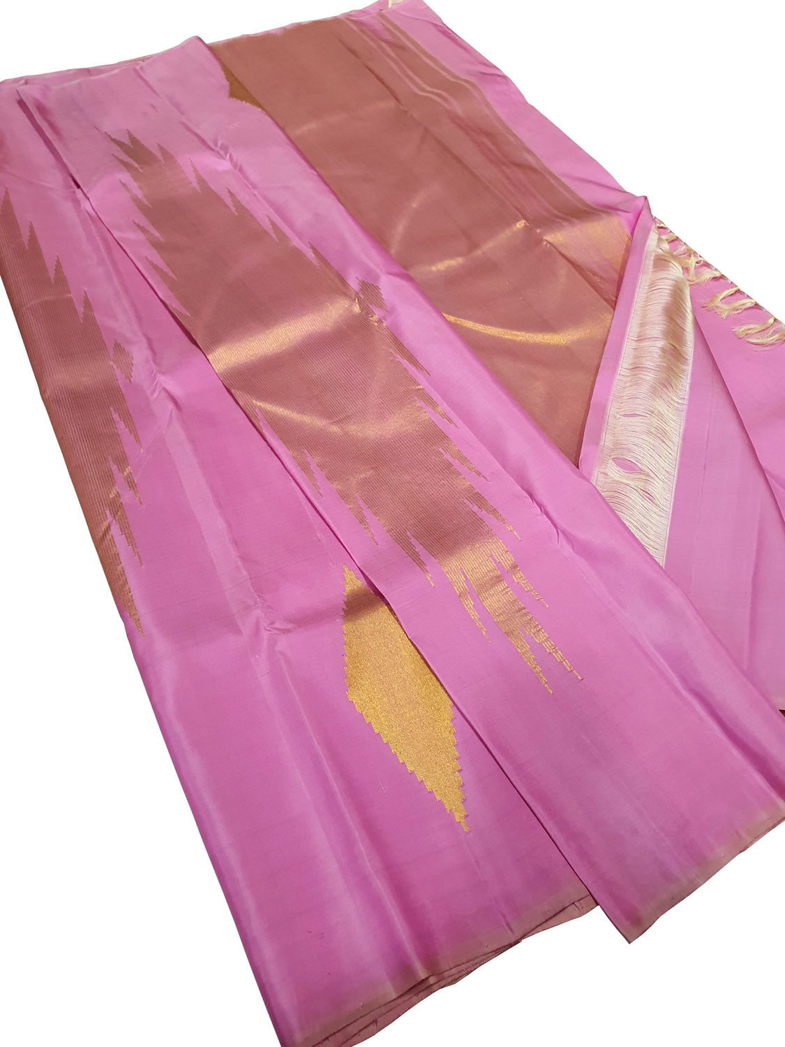 Pink Kanjeevaram Handloom Pure Silk Saree - Luxurion World