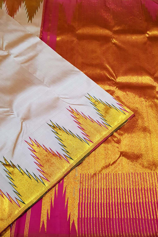 Pastel Kanjeevaram Handloom Pure Silk Saree - Luxurion World