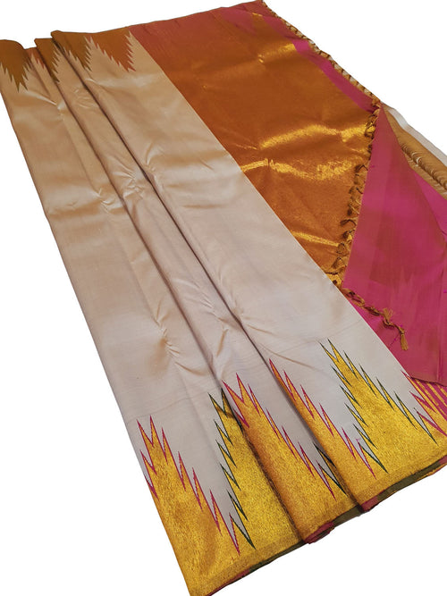 Pastel Kanjeevaram Handloom Pure Silk Saree - Luxurion World