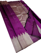 Purple Kanjeevaram Handloom Pure Silk Saree - Luxurion World