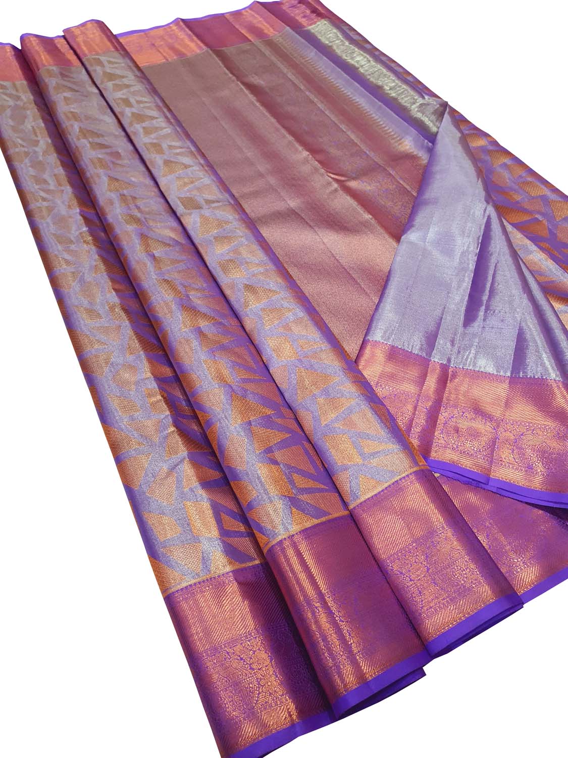 Purple Kanjeevaram Handloom Pure Silk Saree - Luxurion World