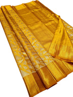 Yellow Kanjeevaram Handloom Pure Silk Saree - Luxurion World