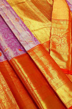 Timeless Elegance: Exquisite Pink Kanjeevaram Handloom Pure Tissue Silk Saree - Luxurion World