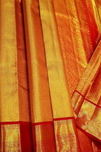 Exquisite Golden Kanjeevaram Handloom Pure Tissue Silk Saree - Luxurion World