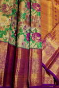 Exquisite Multicolor Kanjeevaram Handloom Pure Silk Saree: Timeless Elegance - Luxurion World