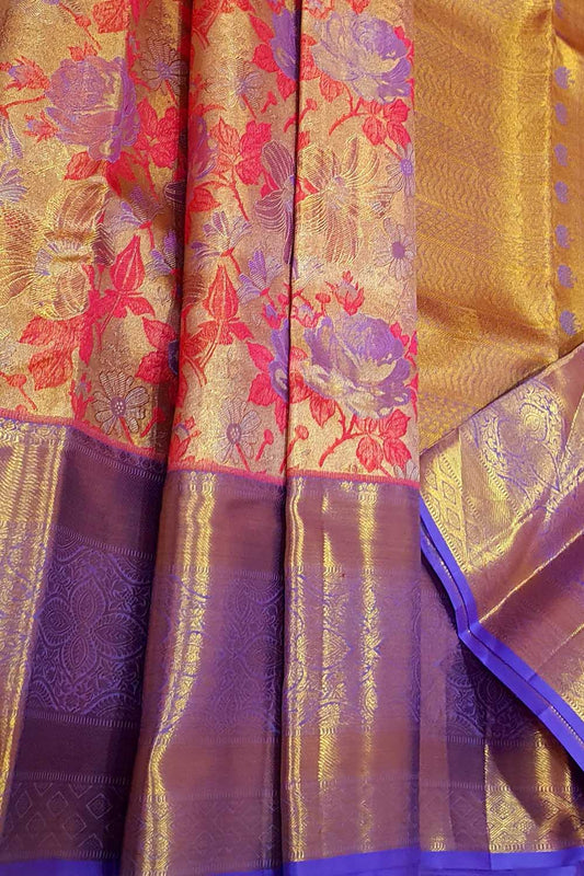 Exquisite Multicolor Kanjeevaram Handloom Pure Silk Saree