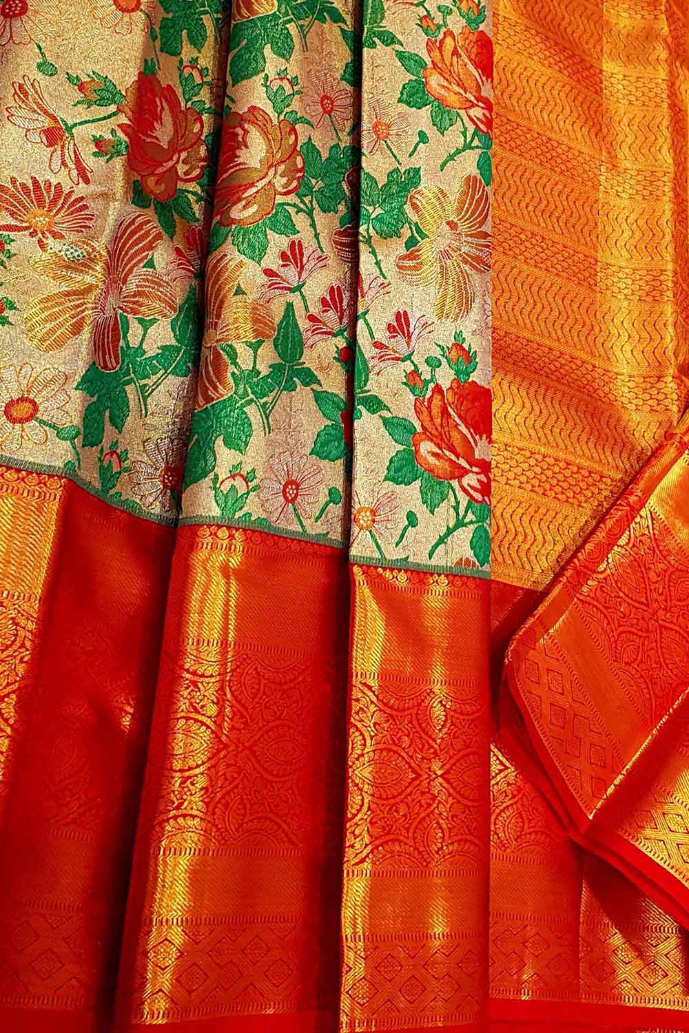 Exquisite Multicolor Kanjeevaram Handloom Pure Silk Saree - Luxurion World