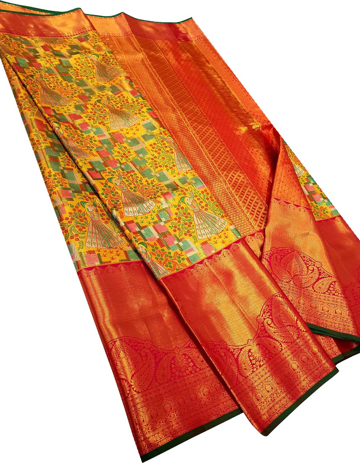 Exquisite Multicolor Kanjeevaram Tissue Silk Saree - Luxurion World