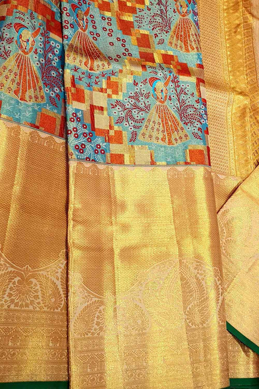 Exquisite Multicolor Kanjeevaram Tissue Silk Saree - Luxurion World