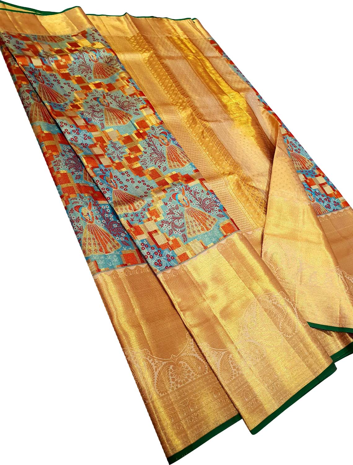 Exquisite Multicolor Kanjeevaram Tissue Silk Saree - Luxurion World