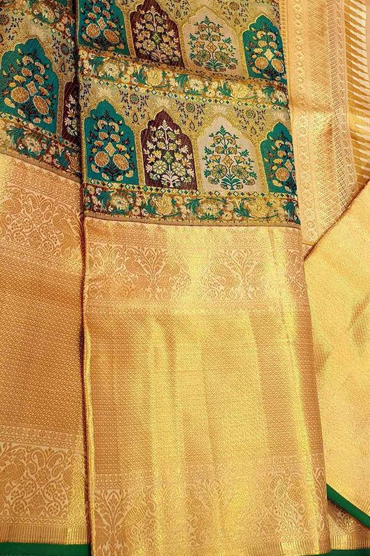 Exquisite Multicolor Tissue Silk Kanjeevaram Saree - Luxurion World