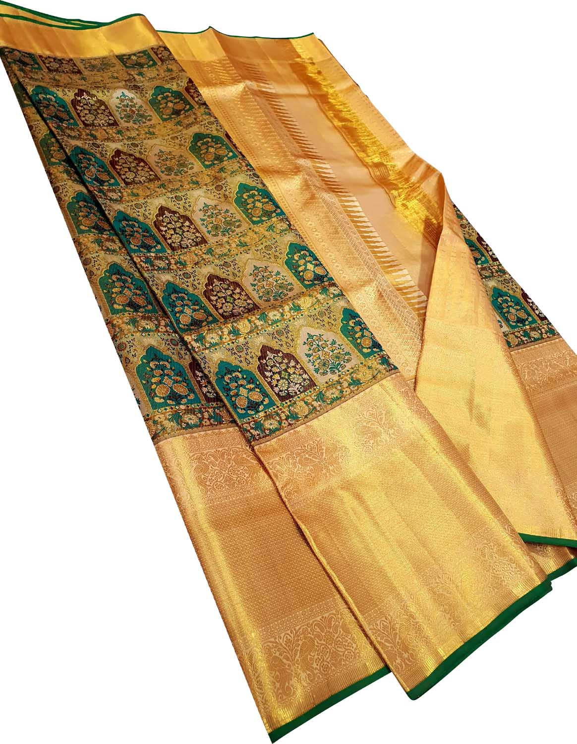 Exquisite Multicolor Tissue Silk Kanjeevaram Saree - Luxurion World