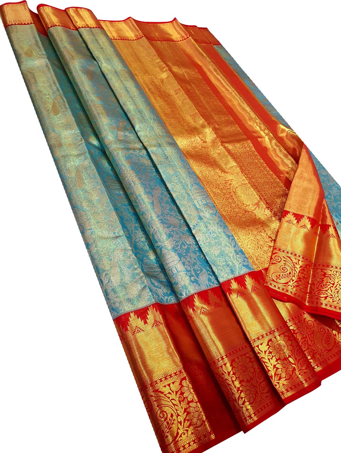 Exquisite Blue Kanjeevaram Handloom Silk Saree - Luxurion World