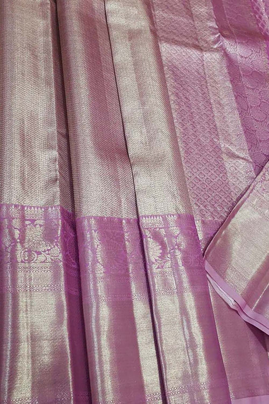 Exquisite Pink Kanjeevaram Handloom Silk Saree - Luxurion World