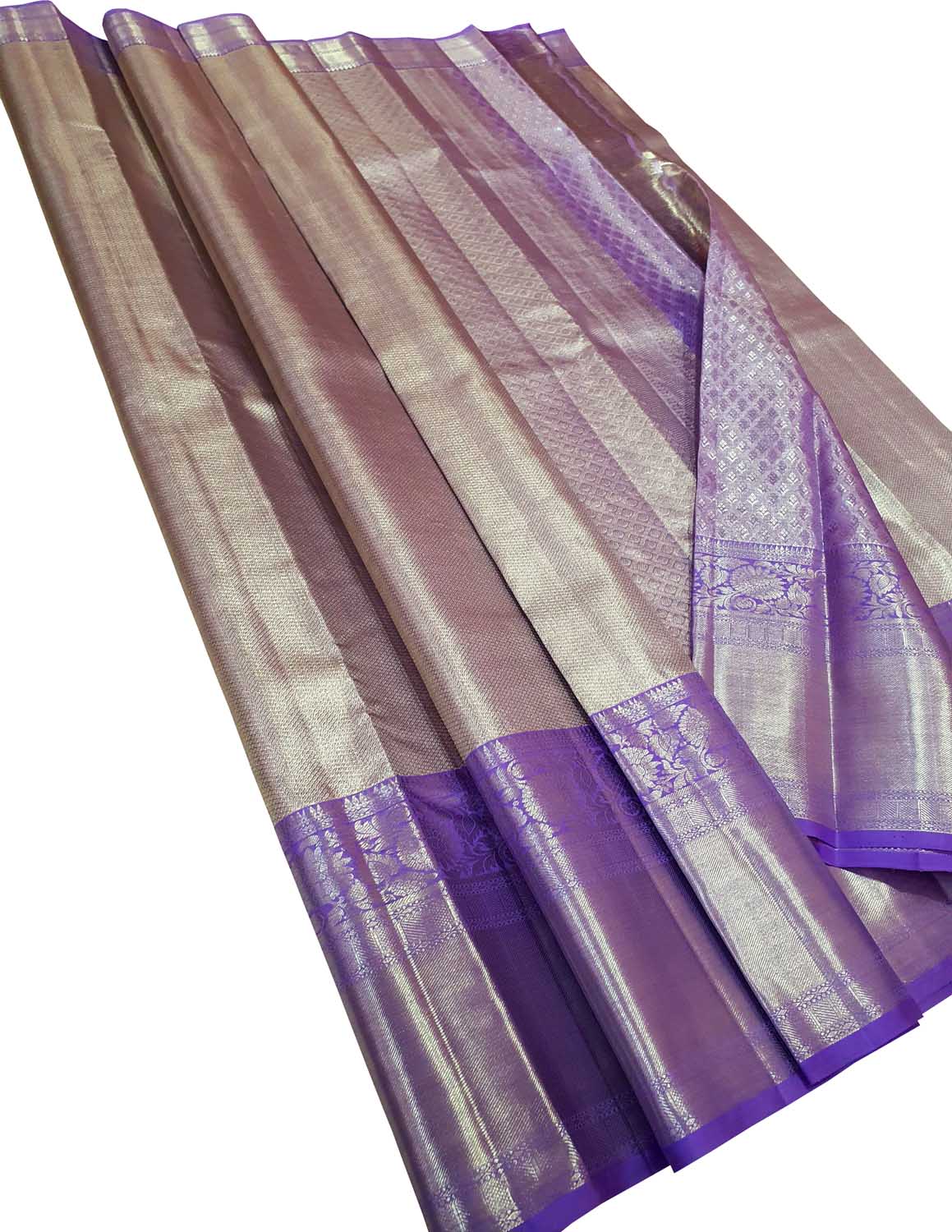 Exquisite Purple Kanjeevaram Silk Saree - Handloom Beauty - Luxurion World