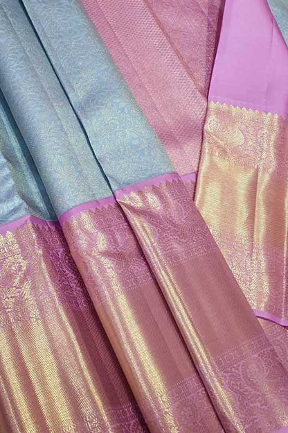 Royal Blue Kanjeevaram Silk Saree - Handloom Beauty - Luxurion World