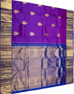 Purple Handloom Kanjeevaram Pure Silk Saree - Luxurion World
