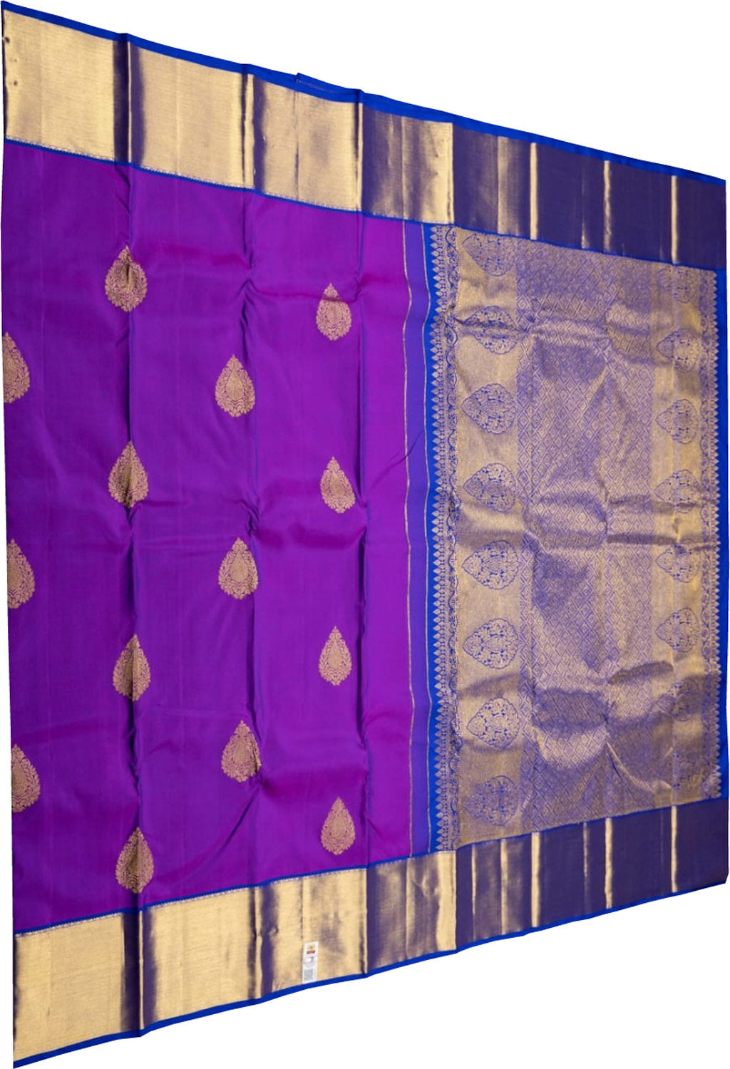 Purple Handloom Kanjeevaram Pure Silk Saree - Luxurion World