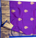 Purple Handloom Kanjeevaram Pure Silk Saree - Luxurion World