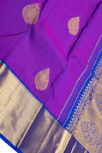 Purple Handloom Kanjeevaram Pure Silk Saree - Luxurion World